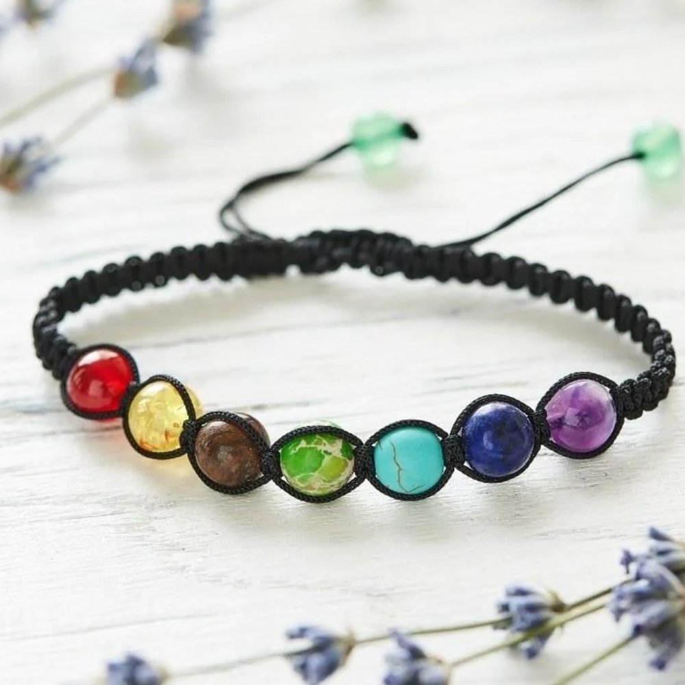 3 pieces Natural Stone Round Beads Handmade Balance Healing Reiki Bracelet